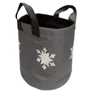 Frostschutz Topf grau mit Schneeflocke inkl. Zipper, Ø 35 cm