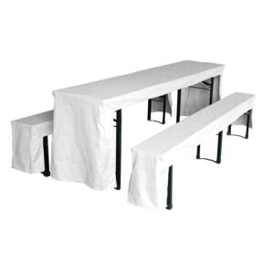 Housses blanches pour ensemble de mobilier de fête