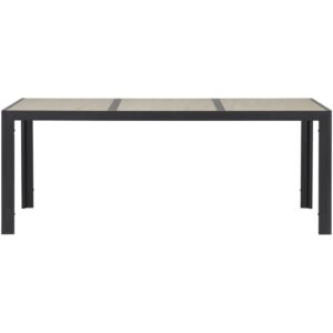 Table de jardin Kenny, 195 x 90 cm, céramique, noir/beige