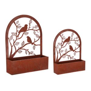 Bacs à fleurs «Oiseaux», lot de 2