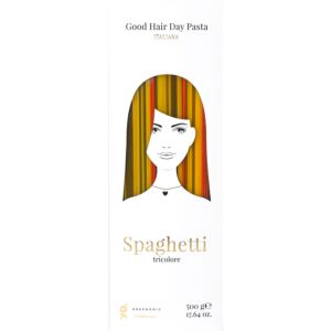 500 g de Spaghetti tricolore, avec tomates séchées, épinards et betteraves rouges 