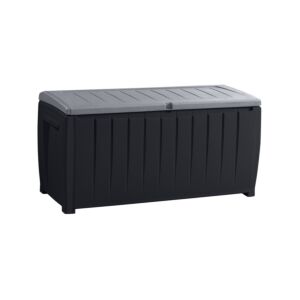 Box de jardin Novel Storage noir/gris, 124 x 55 x 62.5 cm