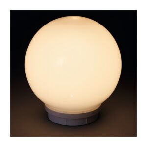 Boule lumineuse solaire 20 cm, multicolore, socle blanc