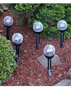 Solar-LED-Steckleuchten «Kugel», 5 Stück