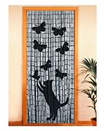 Bambus-Vorhang «Schmetterlinge/Katze»